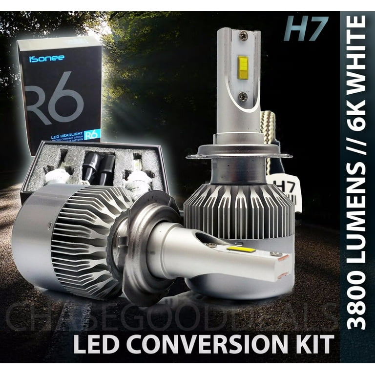  Kit d'ampoules LED C6 H7 3800 lm 36 W 6000 K blanc