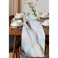 thumbnail image 4 of Table Runner Dresser Scarves 60 Inch Long,Modern White Grey Marble Stone Linen Dining Table Runners Abstract Gold Crack Texture Tabletop Scarf for Wedding Holiday Party Kitchen, 4 of 9