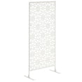 thumbnail image 1 of Outsunny Metal Outdoor Privacy Screen, Outdoor Divider with Stand, White, 1 of 10