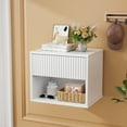thumbnail image 3 of Zimtown White Nightstand, End Table with 2-Drawer, Wooden Bedside Table, Large Capacity, Easy to Assemble, 3 of 9