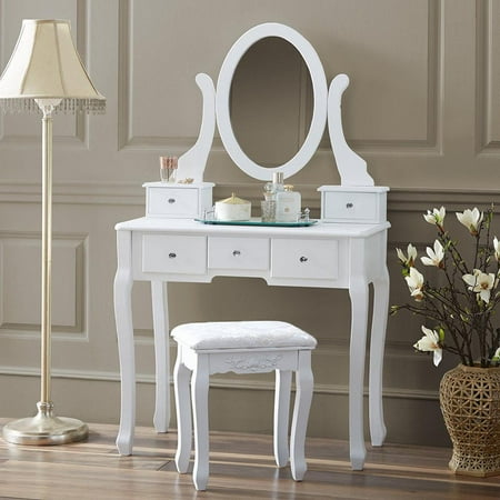 White Makeup Desk With Lights