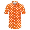 thumbnail image 1 of INSPIRE CHIC Camisa de lunares de verano para hombre, camisas hawaianas con patrón de manga corta y botones naranja S, 1 of 6