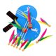 thumbnail image 2 of Blue Plastic Beach Paddle Set with Wooden Racket for Kids Playing on Lawn Garden or Backyard 3.5in x 5.2in, 2 of 4