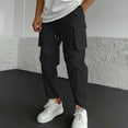 thumbnail image 2 of Dagugfen Pantalons Cargo pour Hommes Taille Élastique Cordon de Serrage Légers pour Pêche Randonnée Poches, 2 of 6