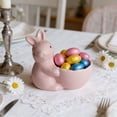 thumbnail image 5 of karymi Elegant Ceramic Rabbit Egg Cup Holder Cute White Bunny Candy Dish, Easter Serveware Easter Bunny Decorative Bowls for Candy 3.54in Gifts for Men Room Decor, 5 of 6