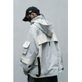 thumbnail image 2 of Niepce Inc Japanese Streetwear Windbreaker Grey Men's Anorak Cargo Jacket, 2 of 10