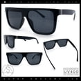 thumbnail image 2 of Mens Classic 90s Flat Top Horn Rim Plastic Urban Fashion Sunglasses [Shiny Black - Black], 2 of 8