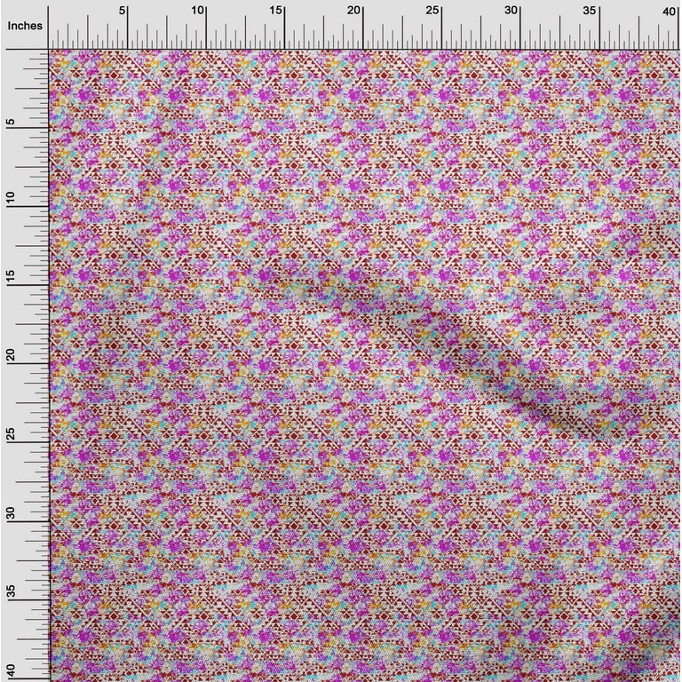 oneOone Cotton Poplin Magenta Fabric Tribal Sewing Fabric By The