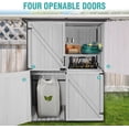 thumbnail image 6 of MEDEHOO  Outdoor Storage Cabinet with Adjustable Shelves, Large Metal Frame Garden Shed for Bike & Tool Storage, Lockable Waterproof Vertical Cabinet Box for Backyard, Patio, Lawn, Deck, 6 of 6