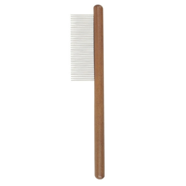 Pet Comb Wood Handle: Stainless Steel Needle Cat Grooming Brush Dog Massage Comb