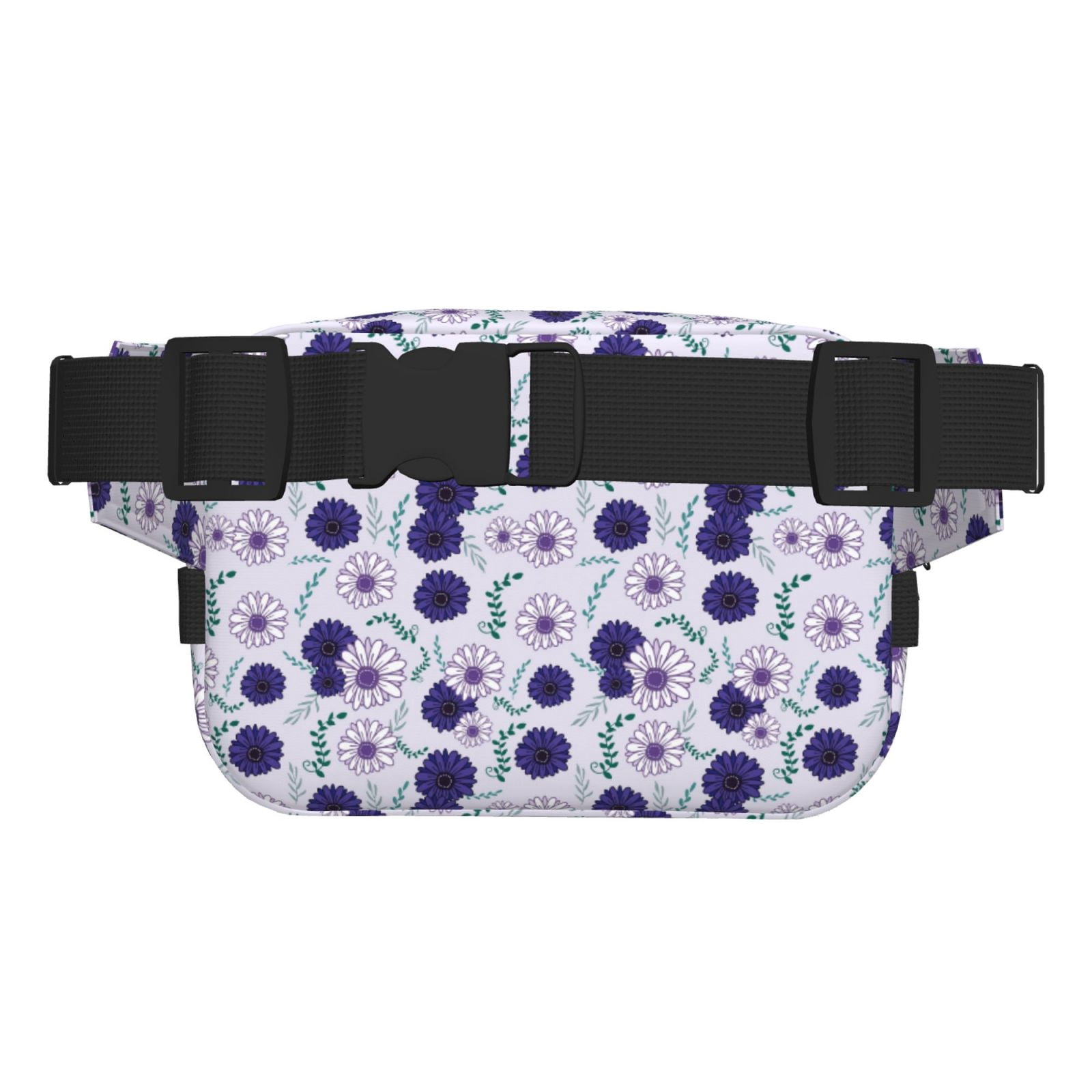 Picia Daisies Flowers Print Square Double-Layer Waist Bag Mini Adjustable Waist Belt Bag Exercise Running Travel Hiking