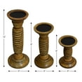 thumbnail image 4 of Handmade Wood Eco-Friendly Traditional Medium Polish Set of Three Pillar Candle Holder, 4 of 4