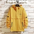 thumbnail image 2 of Men's Spring And Autumn One Jacket Trend Pullover Half Zip Hardshell Hooded Coat, 2 of 2