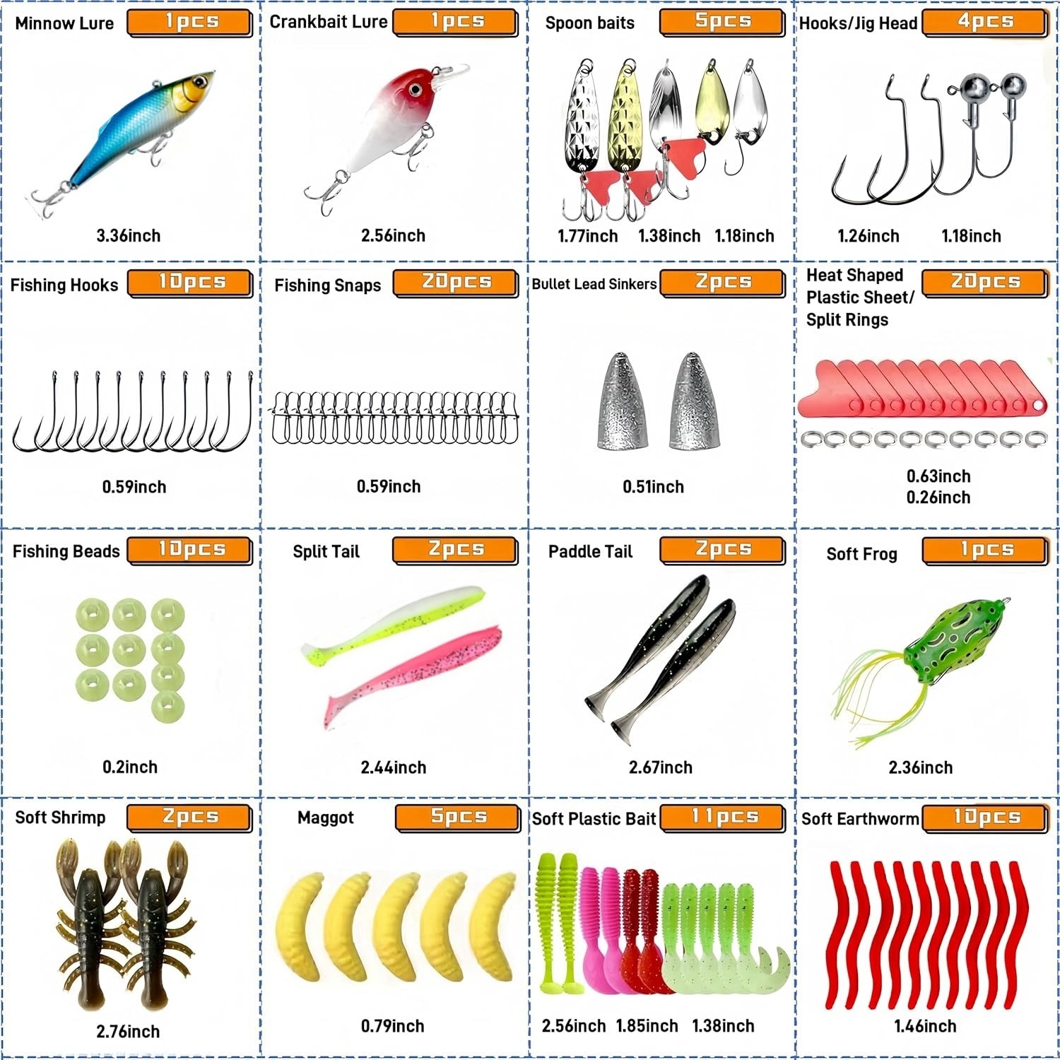 Huhao 107-Piece Fishing Lures Kit photo 3