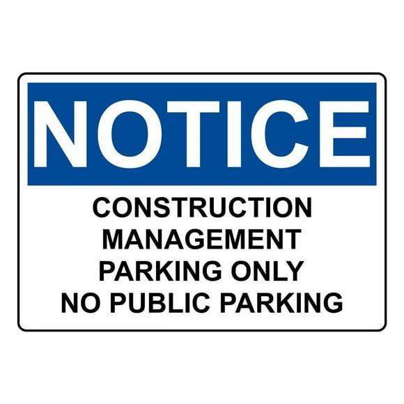 Wall Decor Warning Sign Decor 12x16 Inch Tin Metal Signs Notice Construction Management Parking Only No Public Parking Safety Sign Novelty Signs
