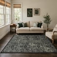 thumbnail image 2 of Lahome Washable 5'x7' Area Rug, Black Vintage Floral Rugs for Living Room, Non-Slip Soft Low Pile Botanical Birds Pattern Carpet for Bedroom Dining Room Office Decor, Black, 2 of 12