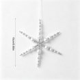 thumbnail image 3 of Snowflake Beads Christmas Ornaments for Tree Wreath Mantel Fireplace Home Holiday Party Hanging Decor, 5.9in Plastic Metal Pendant for Winter Window Garland Festive Decor, Christmas Wreath, Silver, 3 of 6