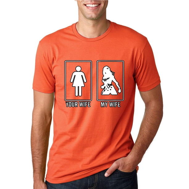Wild Bobby Your Wife Vs My Wife Woman Wonder Humor Men S Graphic T Shirt Orange Medium Walmart Com Walmart Com