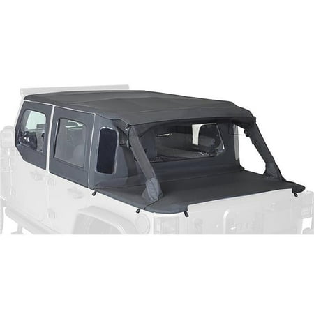 Trail view Soft Top with Tonneau Style Rear Cover for Jeep JK Unlimited 4 Door 2007 - 2017,