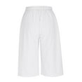 thumbnail image 4 of Oplxuo Womens Summer Bermuda Linen Shorts Knee Length Lightweight Loose Summer Casual Shorts with Pockets, 4 of 6