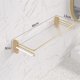 thumbnail image 2 of Estante de baño de pared con barandilla de acero inoxidable dorado, estante de ducha flotante desmontable, 2 of 7