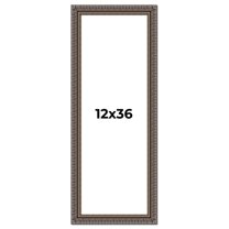 12x36 Frame Black Feather Payton Ornate Solid Wood Picture Frame Width 1.75 Inches | Interior Depth
