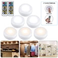 thumbnail image 1 of YUNDAP Wireless LED Puck Lights, 6-Pack Dimmable Under Cabinet Counter Lighting Closet Light, Battery Powered Remote Control Night Light Stick On Lights For Kitchen, Closet, Cabinet, Bookcase, 1 of 5