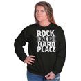 thumbnail image 3 of Caught Between Rock Me Hard Place Unisex Plus Fleece Graphic Sweatshirt Brisco Brands 2X, 3 of 5