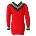 thumbnail image 3 of Vestido de jersey Hugo para mujeres V-cuello rojo, 3 of 10