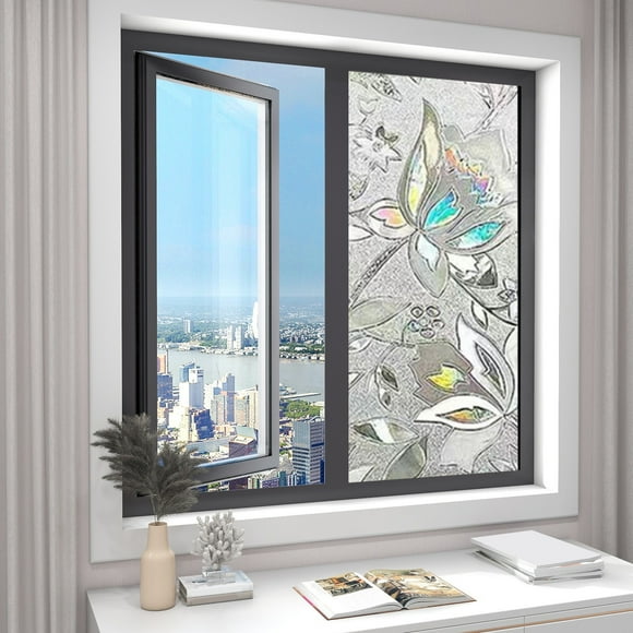 EGNMCR Home Decor, Room Decor, Fall Decor Bathroom Window Decorative PVC Film - Non-Opaque Light Filtering Glass Stickers Obscuring Vision For Discretion For Stylish Yet Discrete Spaces window film