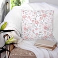 thumbnail image 3 of 20x20 Pillow Covers Set of 2, Pink Rose Throw Pillow Covers Decorative Couch Cushion Case, Modern Simple Romantic Flowers Floral Leaves Microfiber Square Pillowcases for Bedroom Car Living Room, 3 of 7