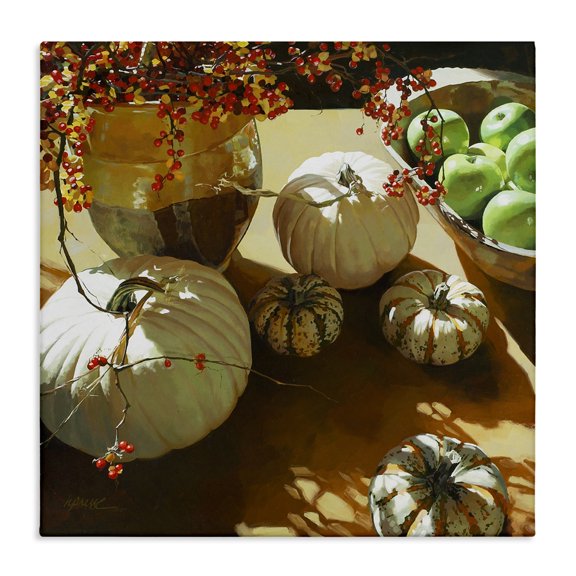 Stupell Industries French Country Autumn Pumpkin Harvest Table Canvas Art, 17 x 17, by Heide Presse