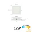 thumbnail image 1 of PANEL DE EMPOTRAR SLIM 12W LUZ CALIDA CUADRADO 10 PIEZAS JWJ, 1 of 1