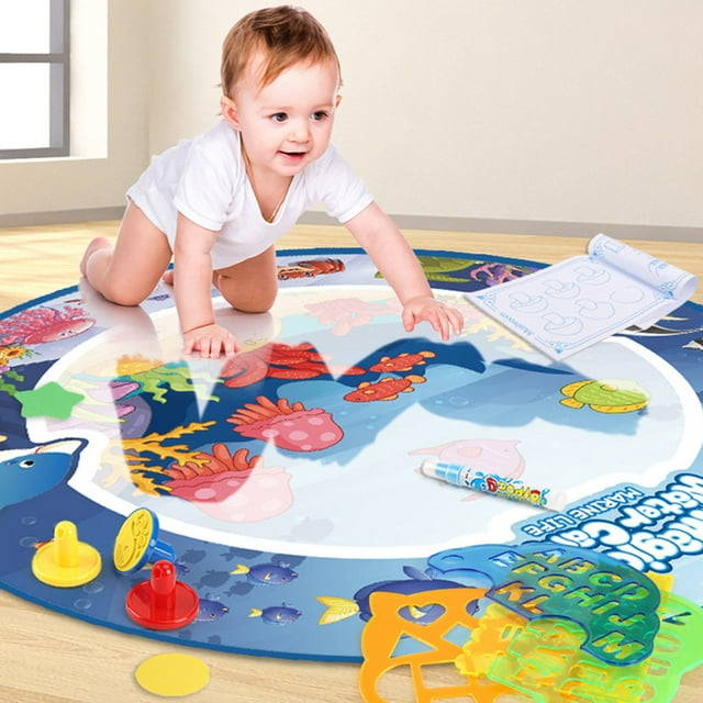 Large-sized Painting Blanket Coloring Mat Kids Toys Large Water Painting Mat Magical Water Canvas Gifts For Boys Age 4 5+ Pens And Booklet Inclueded