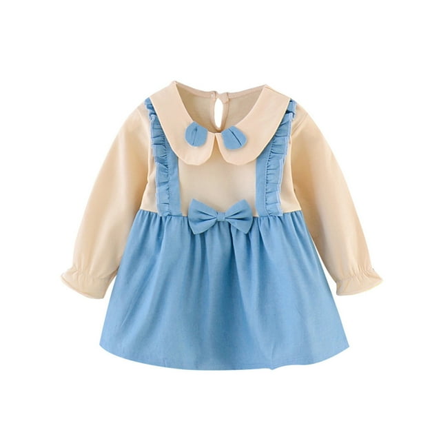 Vêtements pour Bébés Filles Tout-Petits Enfants Bébés Filles Robe à Bretelles à Col Claudine Vêtements Ensembles Vêtements pour Tout-Petits Filles Tenues pour Bébés Filles Vêtements de Poupée pour Bébé Vêtements pour Tout-Petits Filles