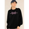 thumbnail image 2 of ALLTB Pink Bow Sweatshirt Coquette Long Sleeve Sweater Y2k Cute Clean Girl Aesthetic Shirt Crew Neck Pullover, 2 of 6