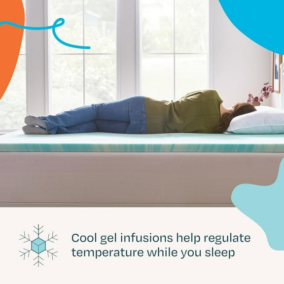 2 Inch Gel Swirl Memory Foam Mattress Topper - Cooling Pressure Relieving Bed Pad - CertiPUR Certified - Twin Size