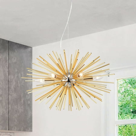 

The Lighting Store Lorena 6-Light Chrome and Frosted Gold Sputnik Chandelier