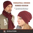 thumbnail image 2 of Wool Rib Knit Beanie Hat for Men or Women - Super Soft Merino Wool - Made in The USA - Burgundy, 2 of 7