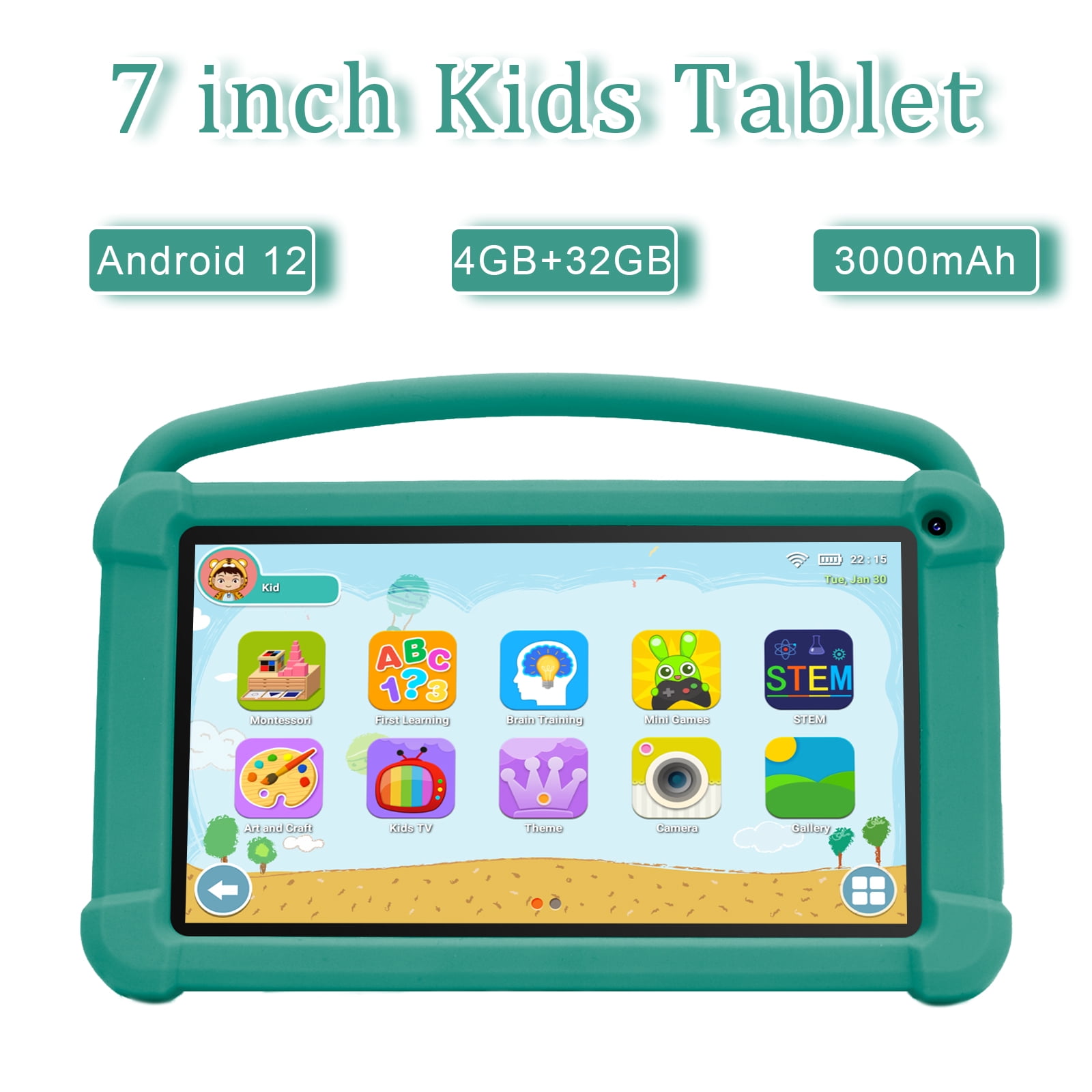 BYANDBY Tablet for Kids 7 inch Android 12.0 Tablet, 4GB+32GB ROM （1TB Expand）