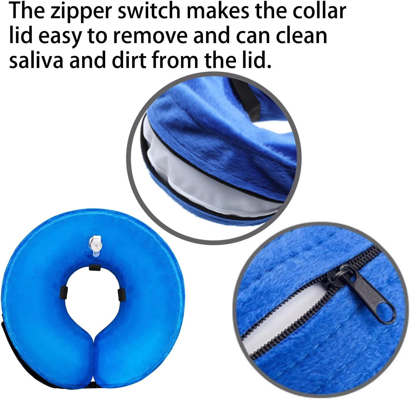 Dog Cone Alternative After Surgery - Soft Dog Cone for Medium Dogs - Dog Donut Collar - Inflatable Elizabethan Dog Cone Collar to Stop Licking - Recovery Dog E Collar for Pets - Medium(Neck:10"-14")