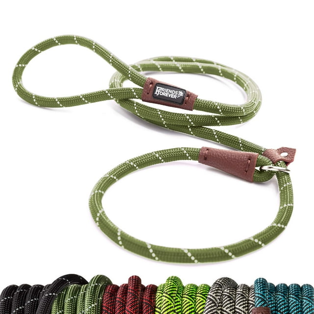 Correa de cuerda para perros Friends Forever, extremadamente duradera, color oliva, 6 pies