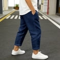 thumbnail image 6 of OGLCCG Cotton Linen Pants for Girls Teens Summer Casual Straight Leg Boho Pants Elastic Waist Beach Trousers with Pockets 4-15 Years, 6 of 6