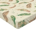 thumbnail image 4 of Ambesonne Birds and Nature Fitted Sheet, Feathers Pattern, California King, Pale Green Fern Green, 4 of 5