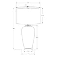 thumbnail image 3 of Lighting - 29"h - Table Lamp - Blue Ceramic - Ivory / Cream Shade - Modern, 3 of 3