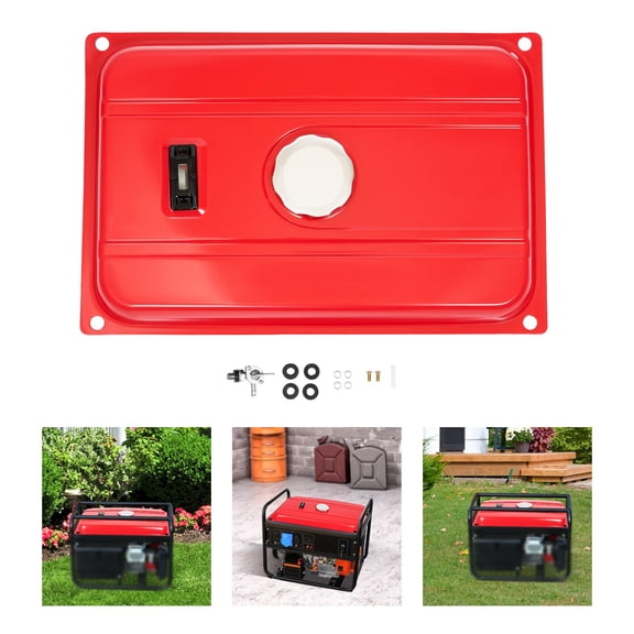 4 Gallon Universal Generator Fuel Tank 15L Iron Paint Baking with Filter & Fuel Switch