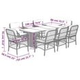 thumbnail image 4 of vidaXL 9 Piece Garden Dining Set with Cushions Beige Poly Rattan, 4 of 4