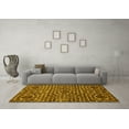 thumbnail image 3 of Ahgly Company Indoor Round Abstract Yellow Modern Area Rugs, 3' Round, 3 of 4