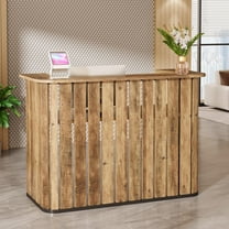 Tribesigns 63-Inch Modern U-Shaped Reception Desk with Counter, Suitable for Lobby, Salon, Reception Room, Office