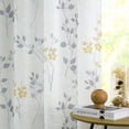thumbnail image 4 of Cortinas Beauoop de lino semitransparente con estampado floral, 214 cm, amarillo y gris, 4 of 7